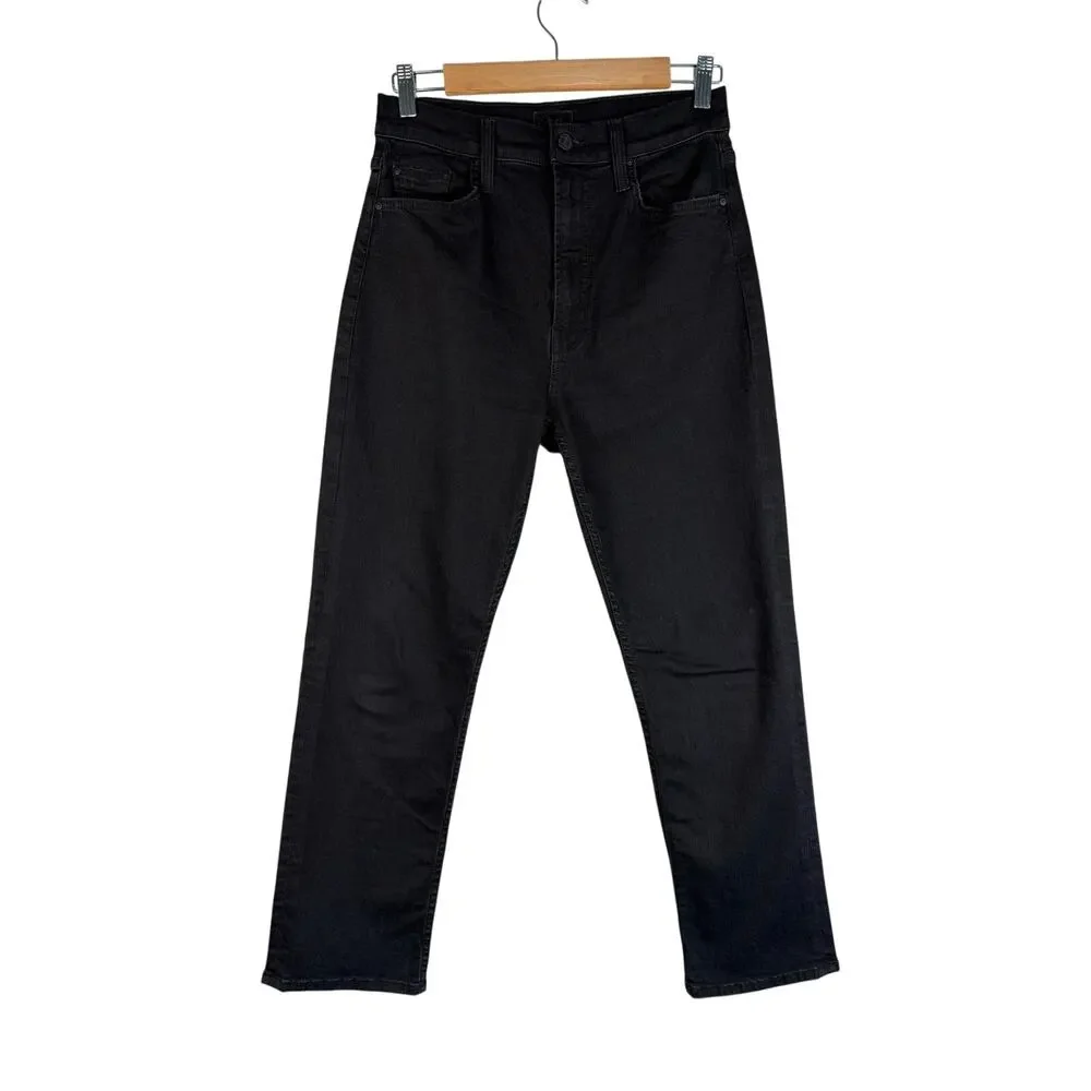 Mother High Waisted Rider Ankle Jeans Not Guilty Black Size 27 EUC